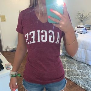 Texas A&M Distressed v-neck soft shirt